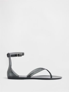 GAP Clear Jelly Thong Translucent Ankle-Strap Sandal - Black